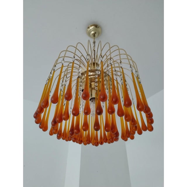 Murano Glass Teardrop Chandelier attributed to Paolo Venini, 1960s For Sale - Image 6 of 18