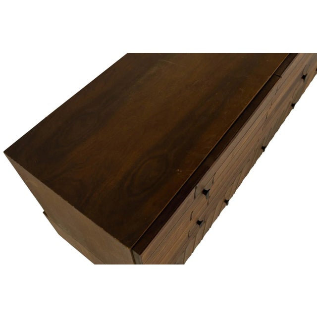 Canadian Brutalist Mid Century Lowboy With Mirror For Sale - Image 9 of 13