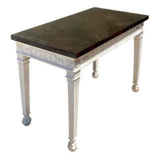Vintage Stone and Wood Console Table For Sale