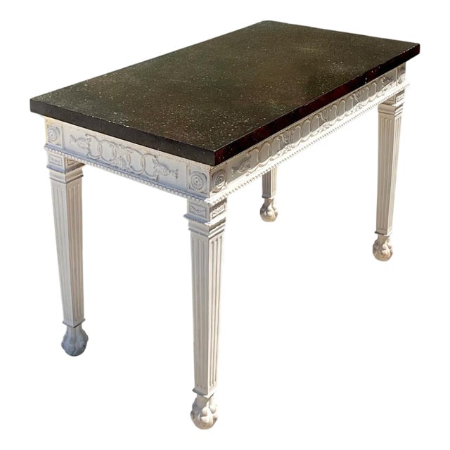 Vintage Stone and Wood Console Table For Sale