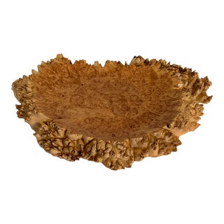 Natural-Edge Maple Burl Mini Platter Dish For Sale