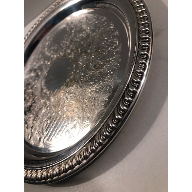 1940s Sheridan Silverplate Wine Coaster / Small Tray For Sale - Image 9 of 10