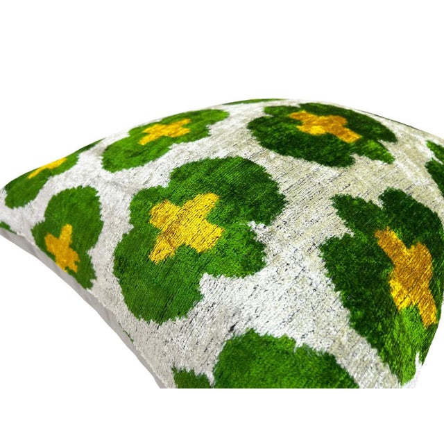 Textile Velvet Silk Cushion Cover with Floral Design, 2000s For Sale - Image 7 of 11