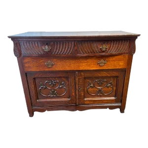 Early 20th Century Antique Tiger Oak Sideboard