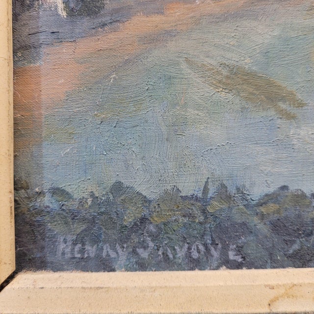 Henry Savoye, Urban View in Winter, 20th Century, Oil on Canvas For Sale - Image 14 of 18