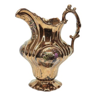 Art Nouveau Gold Ceramic Jug For Sale