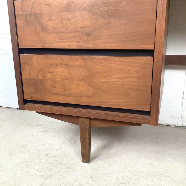 Mid-Century Walnut Writing Desk From Stanley Furniture For Sale - Image 12 of 12