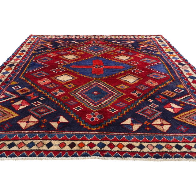Mid-Century Modern Vintage Persian Lori Rug - 06'10 X 09'04 For Sale - Image 3 of 9