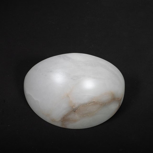 Alabaster Single Art Deco Inspired Spanish Alabaster Sconce For Sale - Image 8 of 9