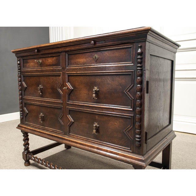 Spanish Renaissance Revival Cupboard in Oak, 1920s For Sale - Image 4 of 12