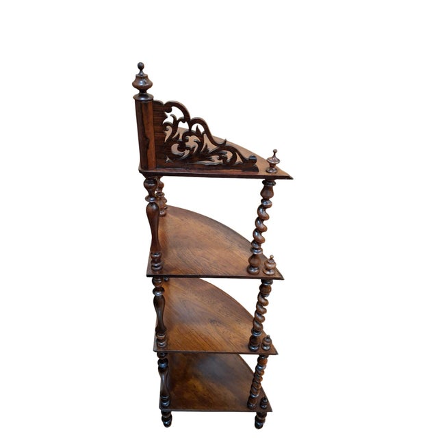 Victorian Rosewood Four-Tier What-Not Corner Shelf For Sale In San Francisco - Image 6 of 8