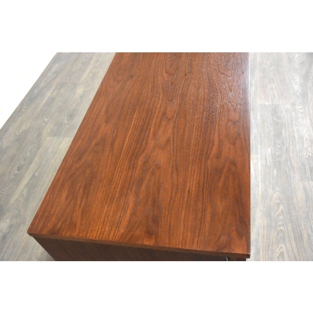 1960s Refinished Walnut Long Dresser For Sale In Boston - Image 6 of 10