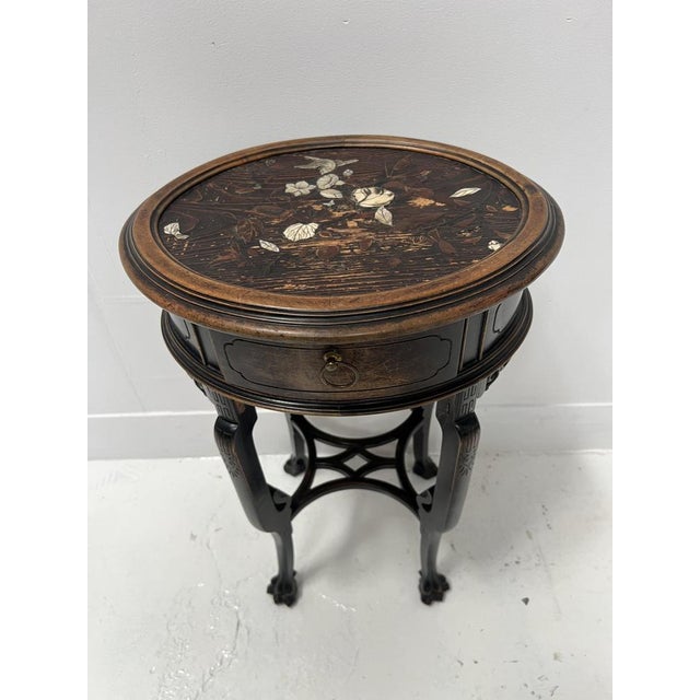 Wood Asian-Style Side Table in Natural Wood, 20th Century For Sale - Image 7 of 13