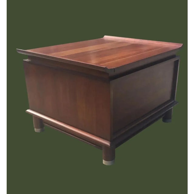 1940s Hollywood Regency Solid Cherry Side Table For Sale - Image 4 of 8