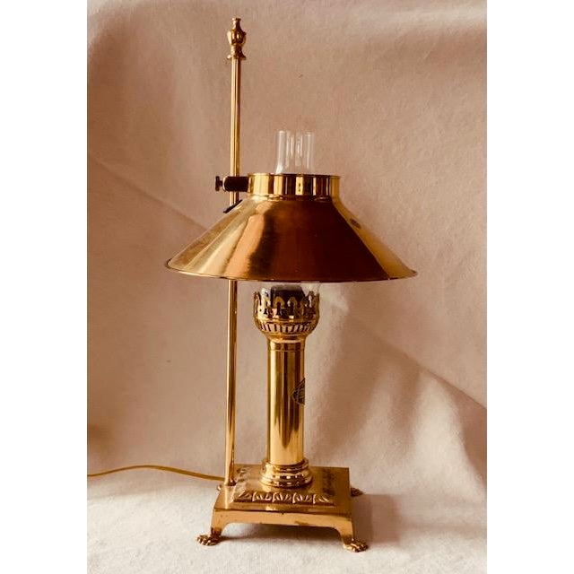 Metal Vintage Orient Express Table Lamp - Brass Railroad Inspired Design, c.1980 For Sale - Image 7 of 12