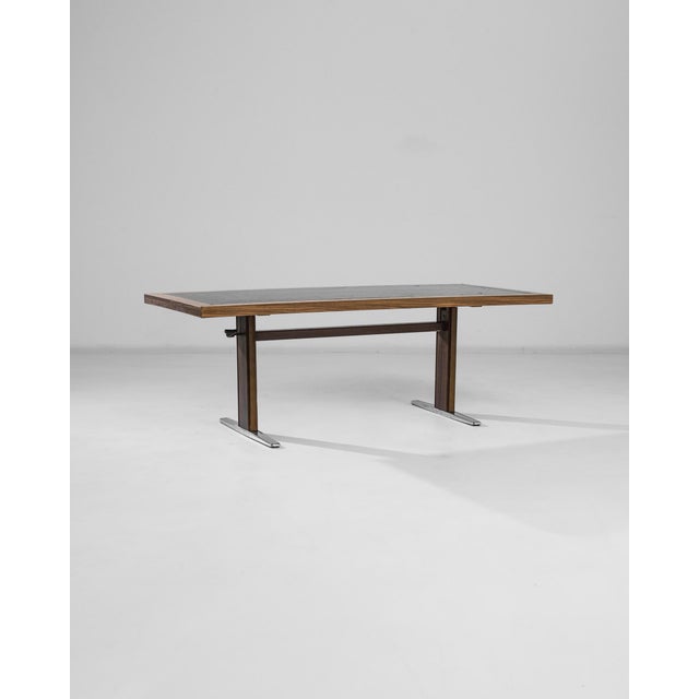 20th Century Scandinavian Metal Coffee Table with Wooden Top For Sale - Image 10 of 18