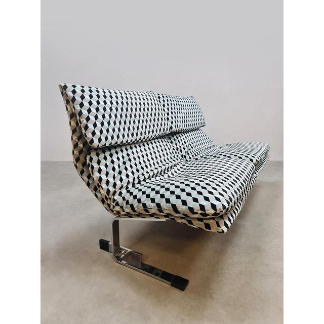 1970s Vintage Italian Design Onda Wave Lounge Chairs by Fauteuils Giovanni Offredi for Saporiti, 1970s For Sale - Image 5 of 7