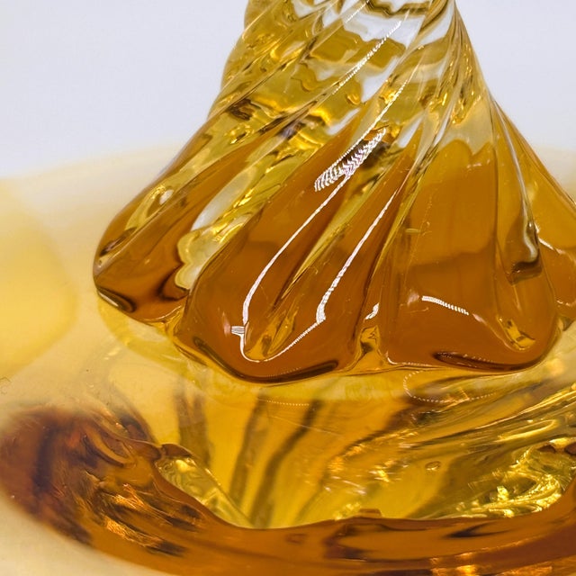 Glass 1960s Mid-Century Modern Bohemia Crystal Amber Stemware Service for Four - 12 Pieces For Sale - Image 7 of 14