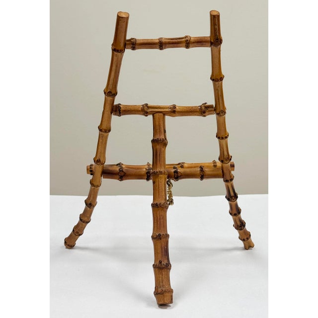 Vintage Large Faux Bamboo Table Easel For Sale In Kansas City - Image 6 of 7