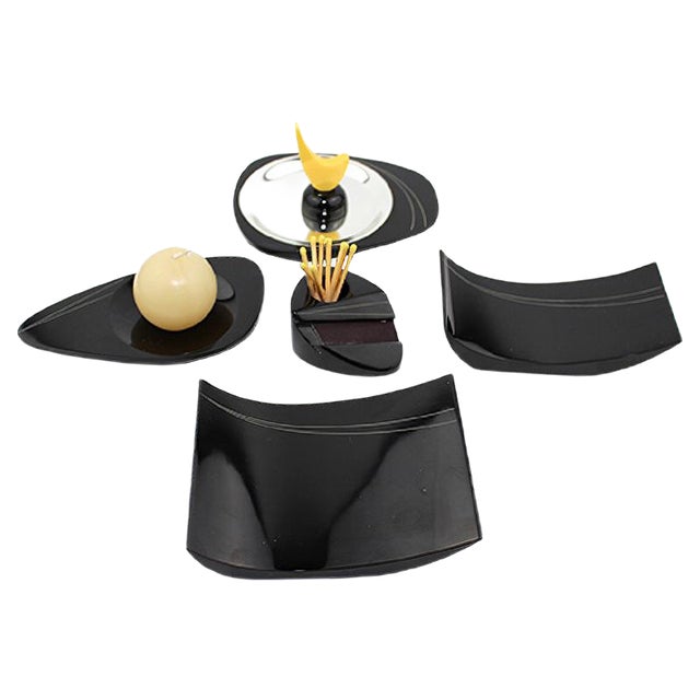 Smoking Set in Bakelite, 1940s, Set of 8 For Sale