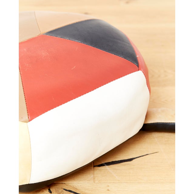 Mid-Century Modern Leather Pouf, Switzerland, 1960s For Sale - Image 10 of 12