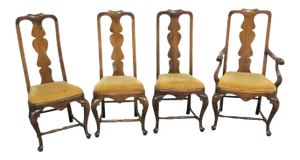 Early 20th Century Italian Walnut Dining Chairs - Set of 4