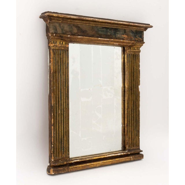 Neoclassical Giltwood Framed Mirror, early 19th century, the glass flanked by two fluted columns. Mirror plate: 17.75" H x...