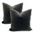 Plush Charcoal Down Filled Mohair Pillows - A Pair For Sale