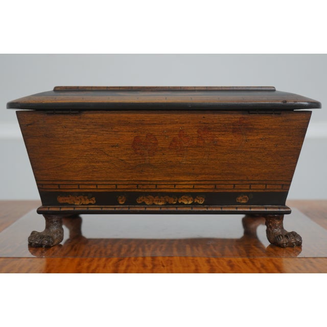 Neoclassical Dresser Top Jewelry Box W. Paw Feet For Sale In Philadelphia - Image 6 of 12