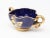 Vintage Italian Pottery Decorative Handled Bowl in Navy With Gold Decoration For Sale - Image 10 of 15