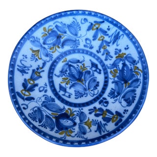 Vintage Guertes Talavera Polychrome Decorated Plate, Spain, Circa 1970's For Sale