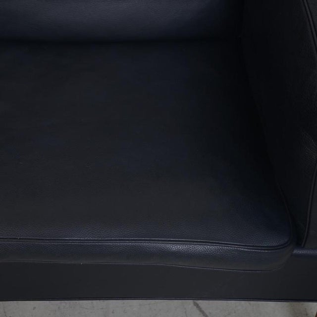 Black Vintage 2212 Two-Seater Sofa in Black Leather by Børge Mogensen, 1980s For Sale - Image 8 of 18