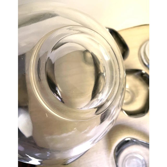 Silver Mid 20th Century Dorothy Thorpe Queens Vitreon Lusterware Triangular 7 Piece Salad Serving Bowls Set For Sale - Image 8 of 11