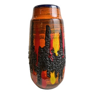 West German Fat Lava Vase, 1970s For Sale