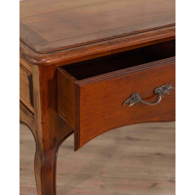 Mid 20th Century Provençal Walnut Console Table with Two Drawers, Louis XV Style, 20th Century For Sale - Image 5 of 11