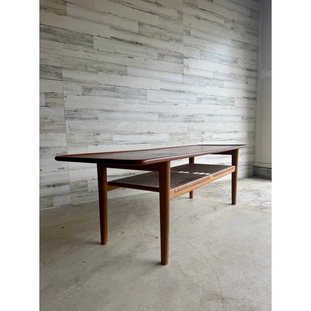 Mid-Century Modern Teak and Cane Coffee Table by Hans J. Wegner for Andreas Tuck For Sale - Image 9 of 10