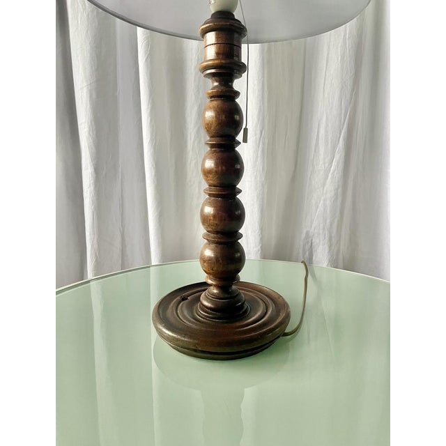 Turned Wooden Lamp, France, 1950 For Sale - Image 10 of 14