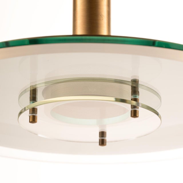 Vintage Pendant Lamp in Brass and Glass from Hillebrand Leuchten, Germany, 1970s For Sale - Image 10 of 12