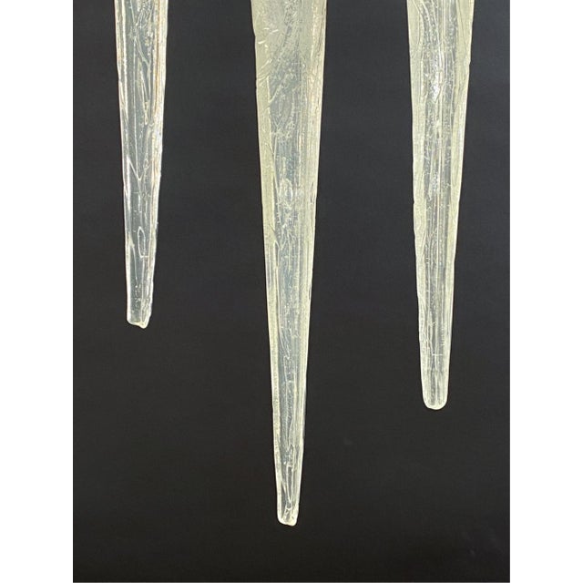 Metal 1960s Fog and Morup Acrylic Icicle Pendant Lamps, Attributed - Set of 3 For Sale - Image 7 of 8
