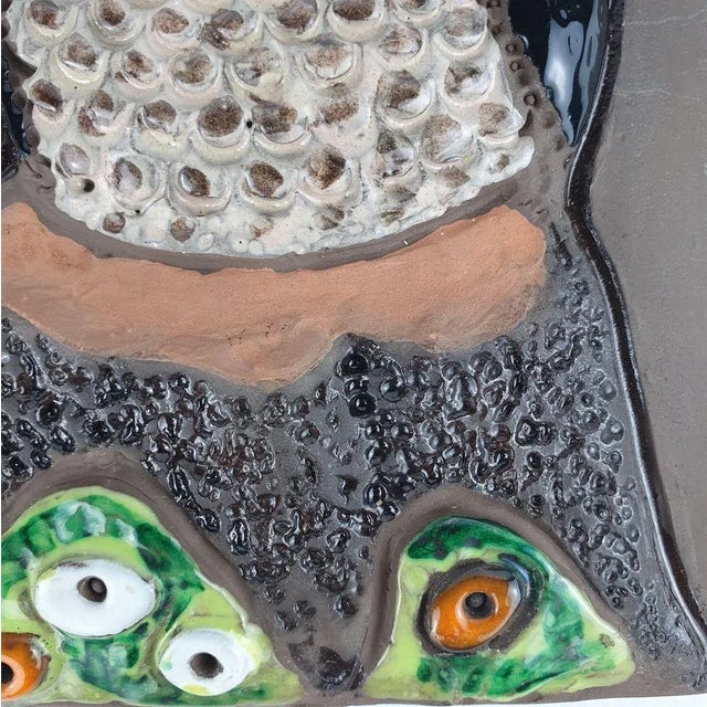 Ceramic Swedish Ceramic Wall Plaque with Owl, 1960s For Sale - Image 7 of 8