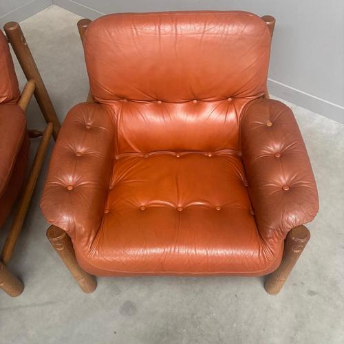 Brutalist Leather Lounge Chairs, 1960s, Set of 2 For Sale - Image 11 of 18