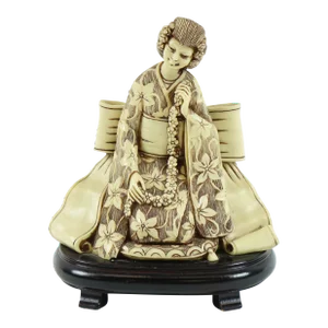 Vintage Japanese Sculpture of Woman