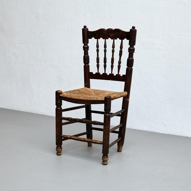 1950s Rustic Wood French Chairs, 1950s, Set of 4 For Sale - Image 5 of 18