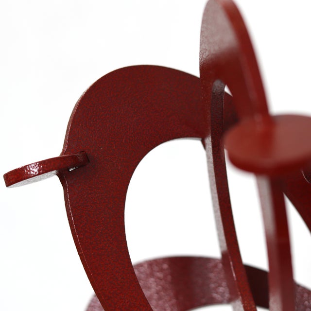 Raspberry 2 - Original Red Abstract Circle Metal Sculpture For Sale In Los Angeles - Image 6 of 10