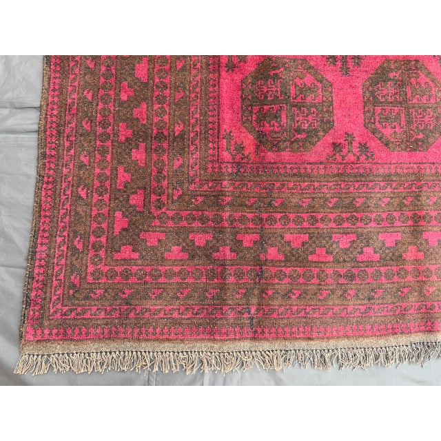Vintage Turkmen Bukhara Rug Hand-Knotted Elephant Foot Living Room Rug For Sale - Image 10 of 12