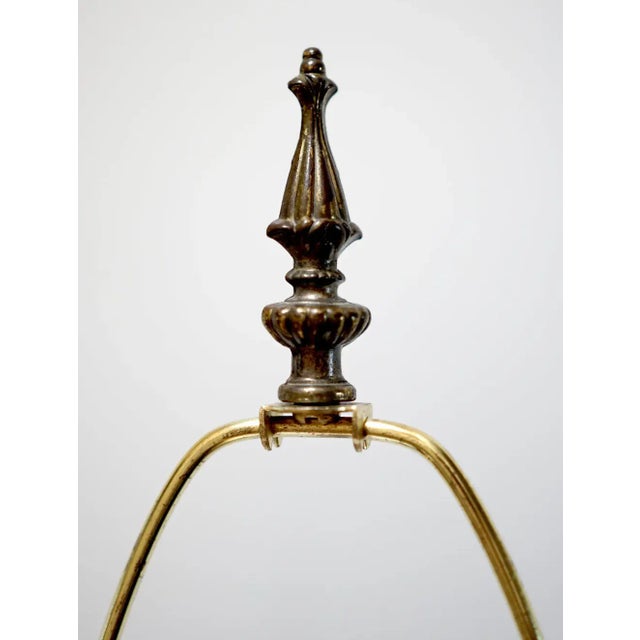2010s Pair of 21st Century Brass and Ceramic Burgundy Baluster Lamps For Sale - Image 5 of 10