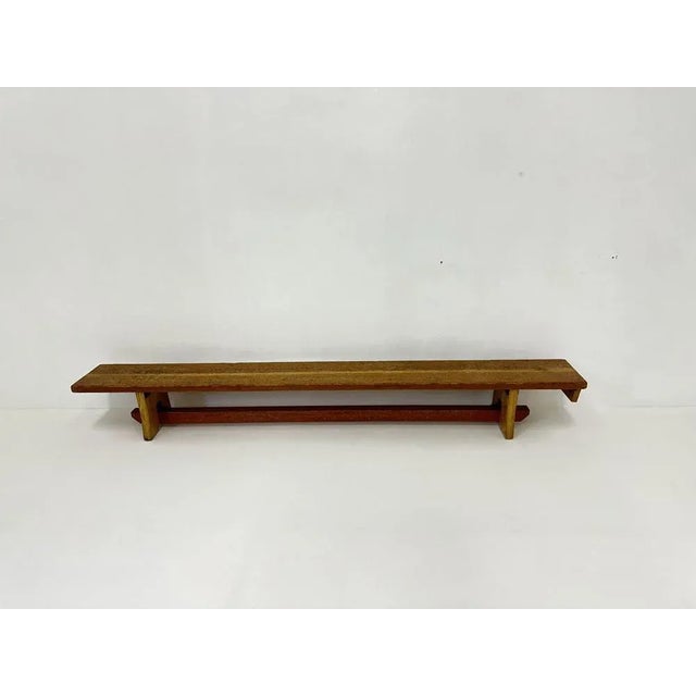 Brown Vintage Wooden School Bench, 1970s For Sale - Image 8 of 8