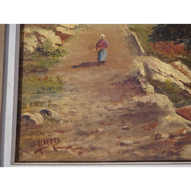 Mid 19th Century Alberti, Mediterranean Landscape, 1850, Oil on Canvas, Framed For Sale - Image 5 of 15