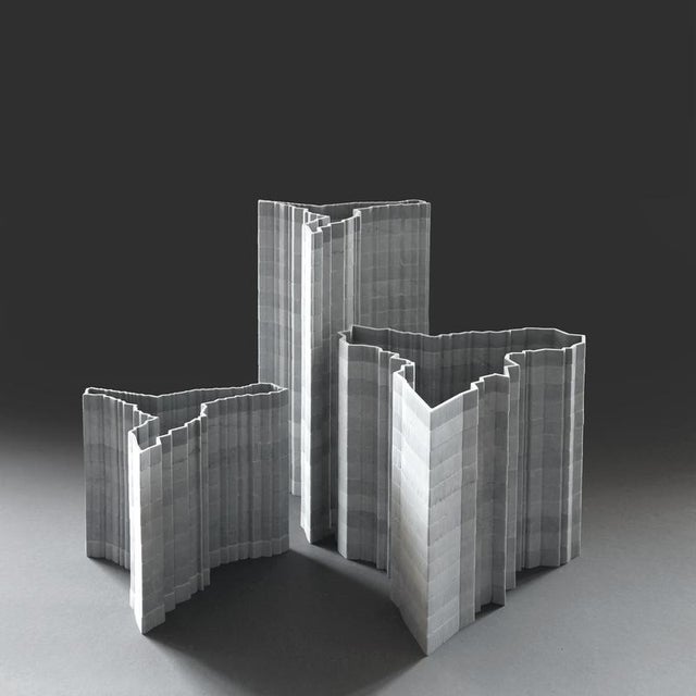 Stripes D1 Decorative Vase in Bardiglio Marble by Bufalini Marmi For Sale - Image 4 of 10