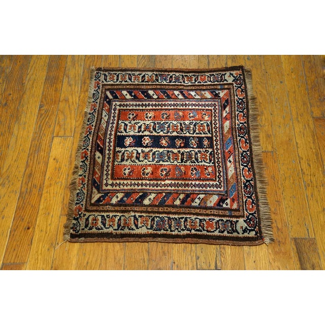 Antique N.W. Persian Small Scatter Size Wool Ivory Rug, Circa Date: 1850s. This exceptional example of N.W. Persian...